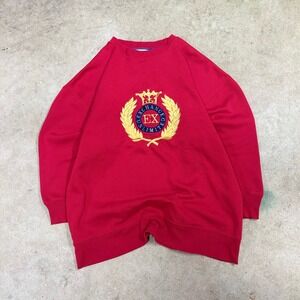 Vintage Exchange Unlimited Red Embroidered Crest Sweatshirt Mens Medium Crewneck